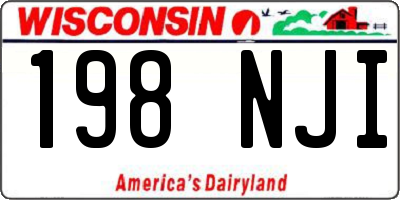 WI license plate 198NJI