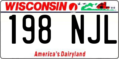 WI license plate 198NJL