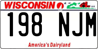 WI license plate 198NJM