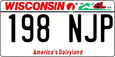WI license plate 198NJP