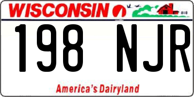 WI license plate 198NJR