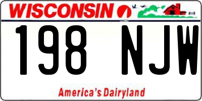 WI license plate 198NJW