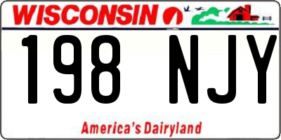 WI license plate 198NJY