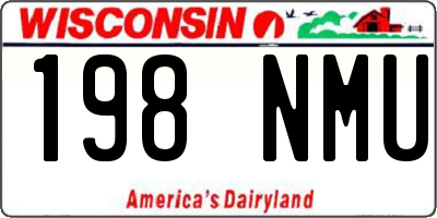 WI license plate 198NMU