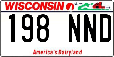 WI license plate 198NND