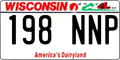 WI license plate 198NNP