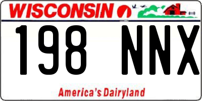 WI license plate 198NNX