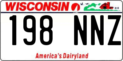 WI license plate 198NNZ