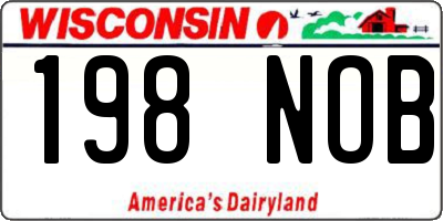 WI license plate 198NOB