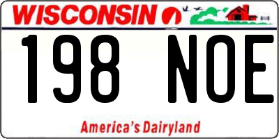 WI license plate 198NOE