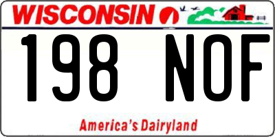 WI license plate 198NOF
