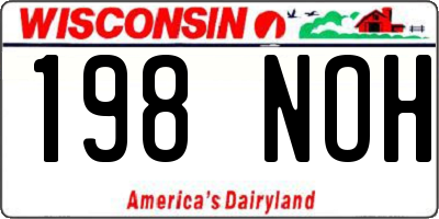 WI license plate 198NOH