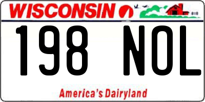 WI license plate 198NOL