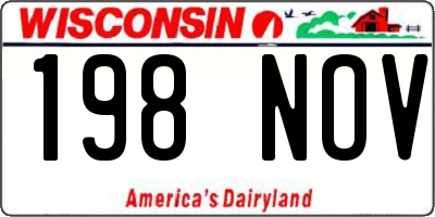 WI license plate 198NOV