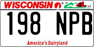 WI license plate 198NPB