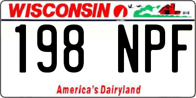 WI license plate 198NPF