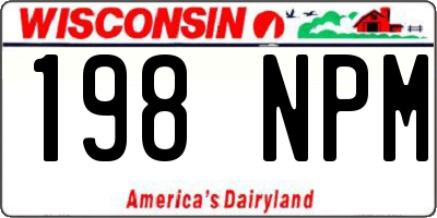 WI license plate 198NPM