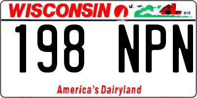 WI license plate 198NPN