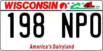 WI license plate 198NPO