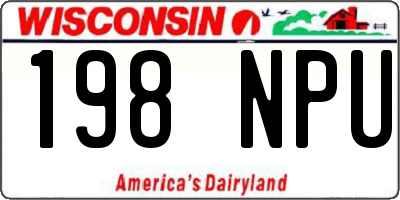 WI license plate 198NPU
