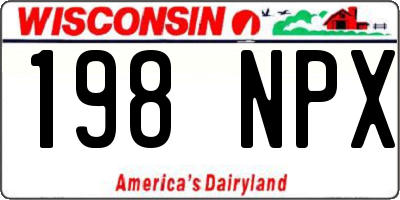 WI license plate 198NPX