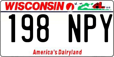 WI license plate 198NPY