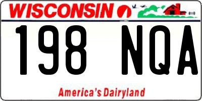WI license plate 198NQA