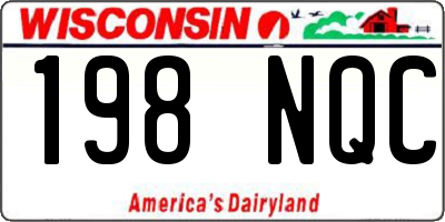 WI license plate 198NQC