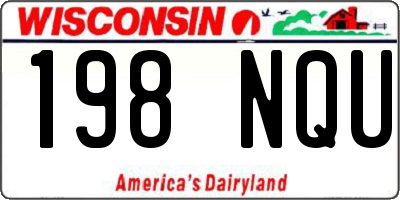 WI license plate 198NQU