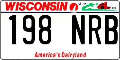 WI license plate 198NRB