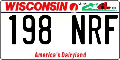 WI license plate 198NRF
