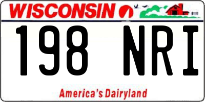 WI license plate 198NRI