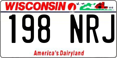WI license plate 198NRJ