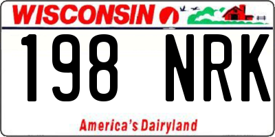 WI license plate 198NRK