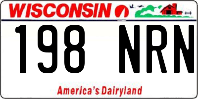 WI license plate 198NRN