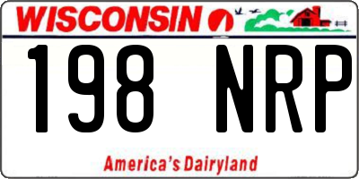 WI license plate 198NRP
