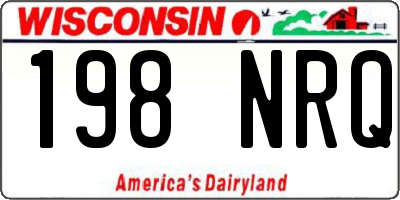 WI license plate 198NRQ