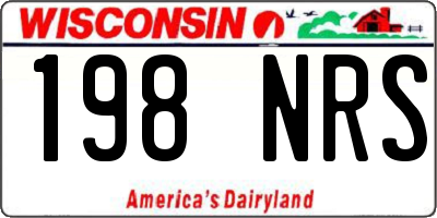 WI license plate 198NRS