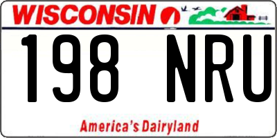 WI license plate 198NRU
