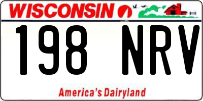WI license plate 198NRV