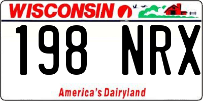 WI license plate 198NRX