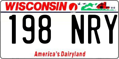 WI license plate 198NRY