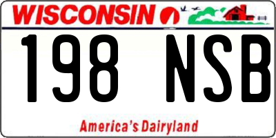 WI license plate 198NSB