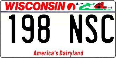 WI license plate 198NSC