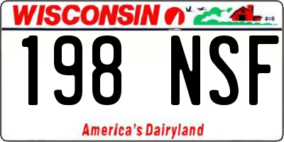 WI license plate 198NSF