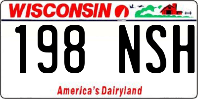 WI license plate 198NSH