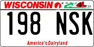 WI license plate 198NSK