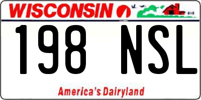 WI license plate 198NSL