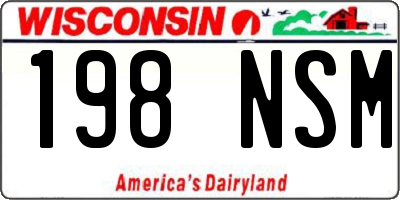 WI license plate 198NSM