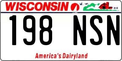 WI license plate 198NSN